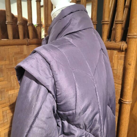 Vintage 80’s Avant Garde Japan Down Mod Space Age Puffer long Coat Maxi sz 8 M - Picture 2 of 13